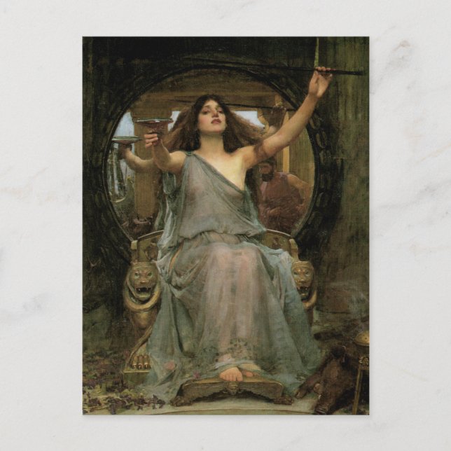 Carte Postale Circe Offering the Cup to Ulysses by JW Waterhouse (Devant)