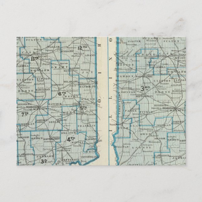Carte Postale Circonscriptions du Congrès Circonscriptions judic (Devant)