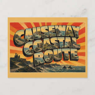 Carte Postale Circuit Causeway Côte Nord de l'Irlande Vintage