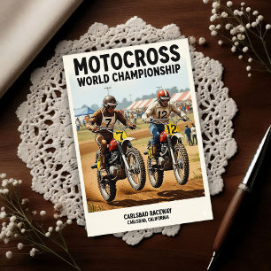 Carte Postale Circuit de Motocross Vintage Carlsbad