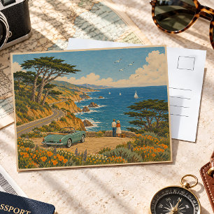 Carte Postale Circuit routier vintage de la côte californienne A