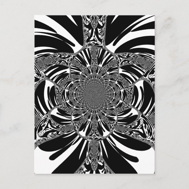 Carte Postale Circulaire Zebra Kaleidoscope Art (Devant)