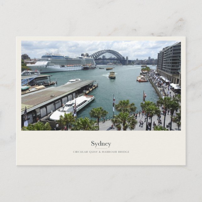 Carte Postale Circular Quay et Sydney Harbour Bridge (Devant)