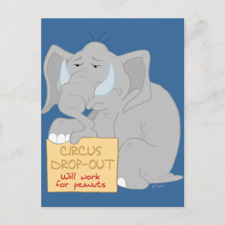Carte postale Circus Elephant sans emploi