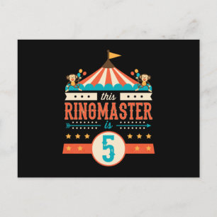 Carte Postale Cirque Ringmaster 5E Anniversaire Cirque