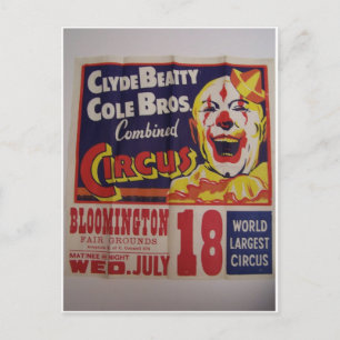 Carte Postale Cirque, Théâtre rétro 'Clyde Beatty et Cole Bros'