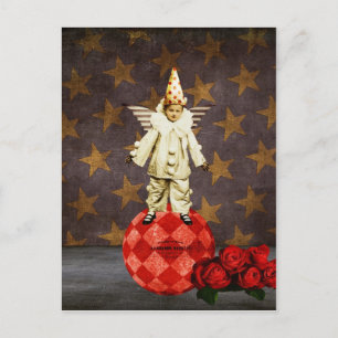 Carte Postale Cirque vintage Angel Clown