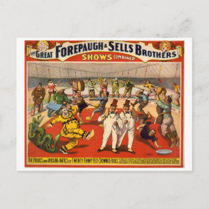 Carte Postale Cirque vintage Forepaugh & Ventes