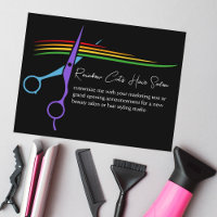 Ciseaux arc-en-ciel Styliste Chic Salon Marketing