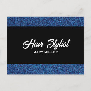Carte Postale Ciseaux modernes de coiffeur à paillettes bleues N