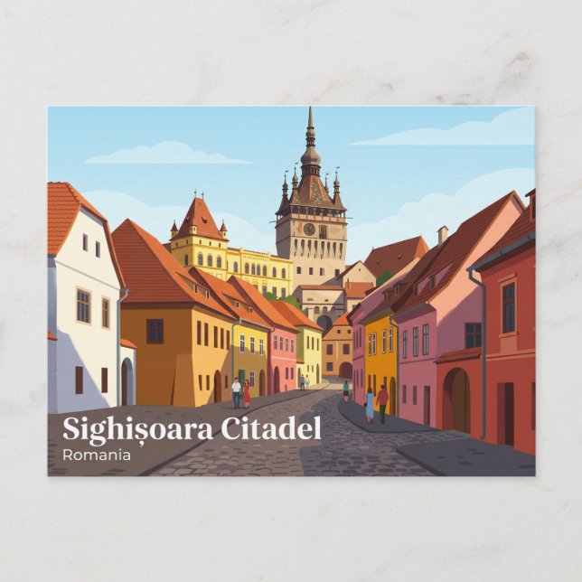 Carte Postale Citadelle de Sighisoara Roumanie (Devant)