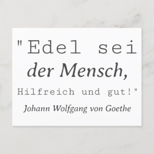 Carte Postale Citant Goethe Edel,