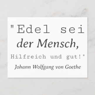 Carte Postale Citant Goethe Edel,
