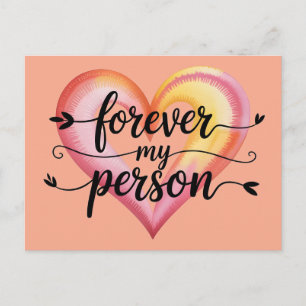 Carte Postale Citation à l'aquarelle "À tout jamais ma personne"
