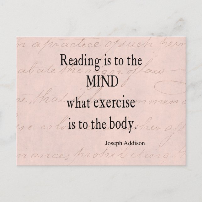 Carte Postale Citation Addison d'écriture de papier parchemin ro (Devant)