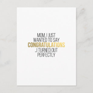 Carte Postale Citation amusante de la Fête des Mères pour MOM