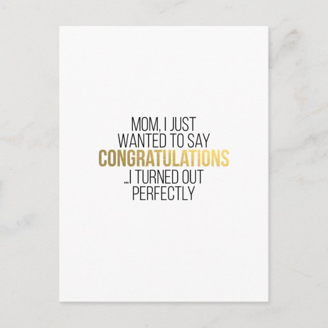 Carte Postale Citation amusante de la Fête des Mères pour MOM (Devant)