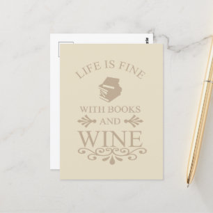 Carte Postale citation amusante pour les amoureux de livres et d