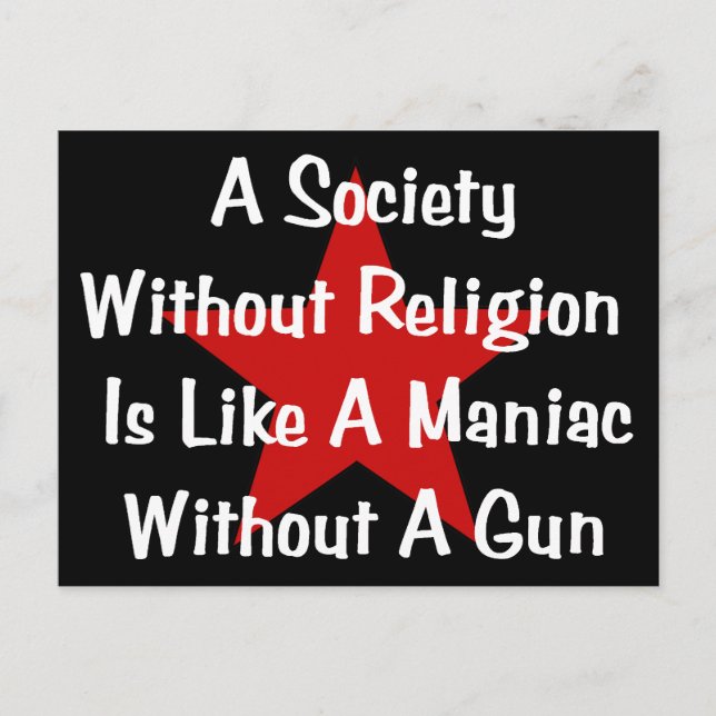 Carte Postale Citation anti-religion (Devant)