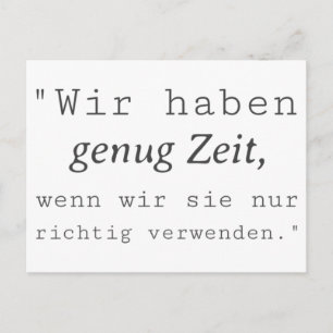 Carte Postale Citation blanche On a assez de temps