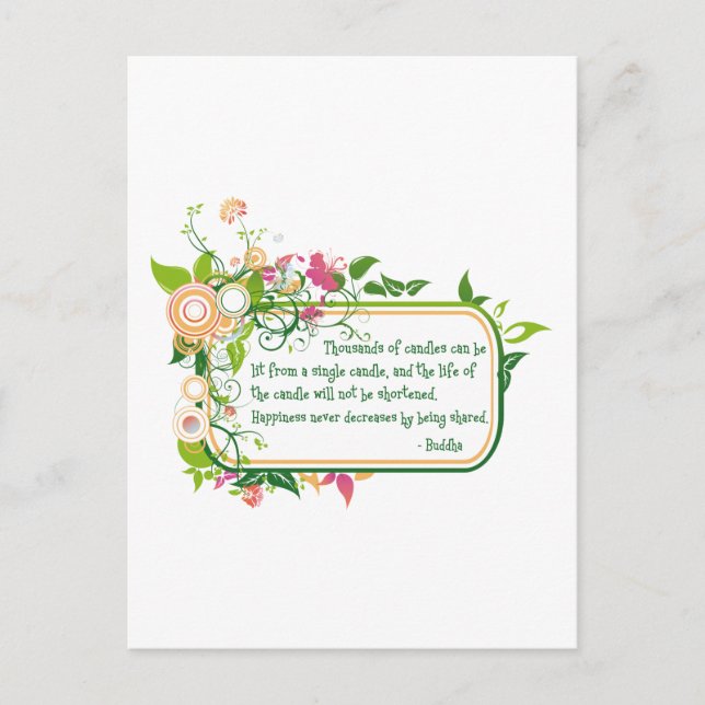 Carte Postale Citation Bouddha à bougie unique (Devant)
