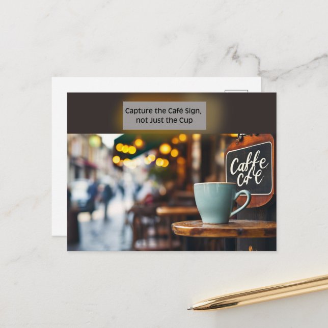 Carte postale citation Café Artistique (Devant/Arrière en situation)