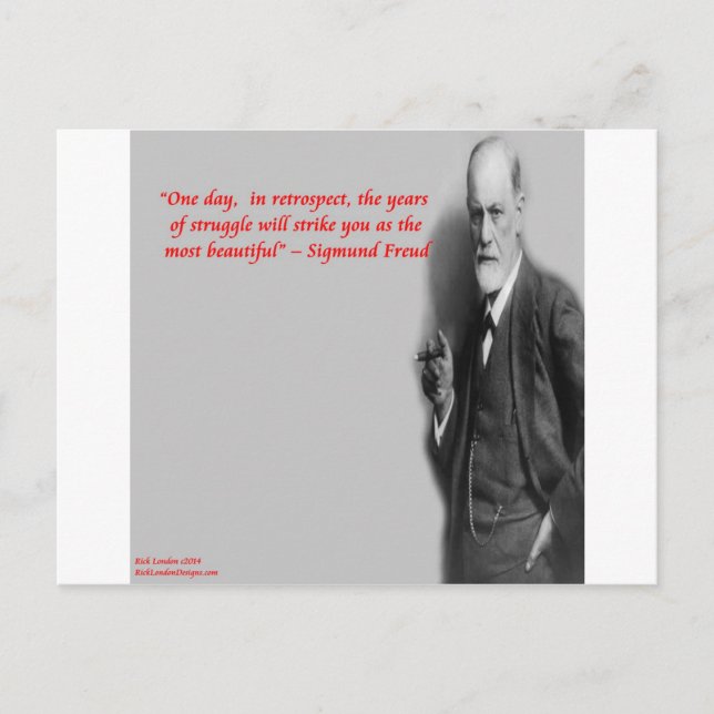 Carte Postale Citation célèbre de Sigmund Freud sur le "combat" (Devant)
