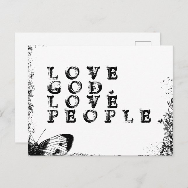 Carte Postale Citation chrétienne inspirante d'amour Dieu Amour  (Devant / Derrière)