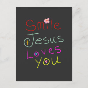 Carte Postale Citation chrétienne « Souriez, Jésus vous aime »