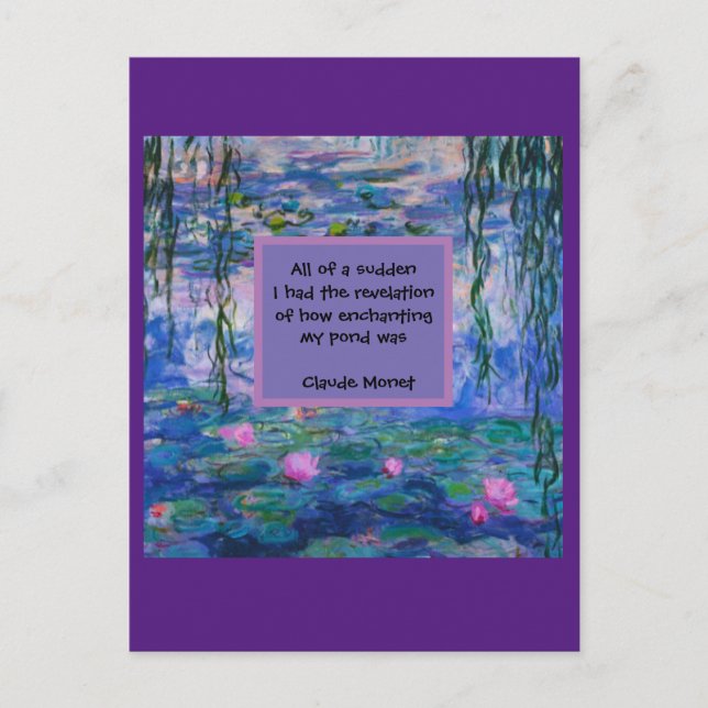 Carte Postale Citation Claude Monet Water Lily (Devant)