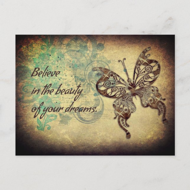 Carte Postale Citation Croire Papillon (Devant)