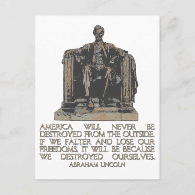 Carte Postale Citation d'Abraham Lincoln : Nous nous sommes détr (Devant)