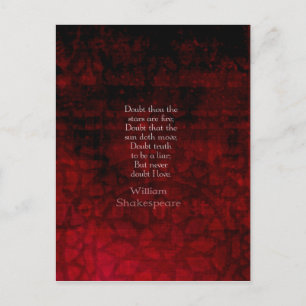 Carte Postale Citation d'amour célèbre William Shakespeare