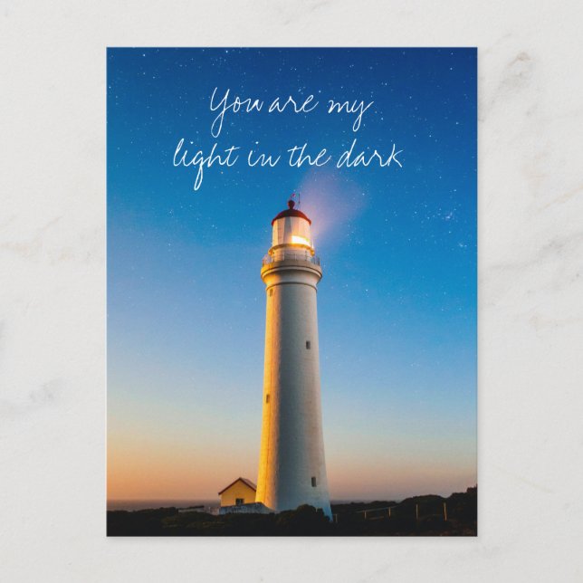 Carte Postale Citation d'amour de phare romantique pour la Saint (Devant)