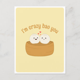 Carte Postale Citation d'amour de pun de boulette de bao de nour