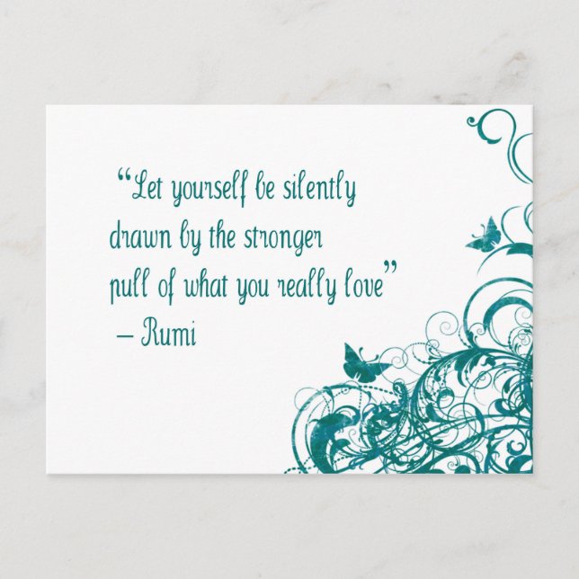 Carte Postale Citation d'amour de Rumi (Devant)