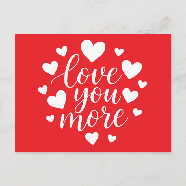 Carte Postale Citation d'amour moderne | Cœurs blancs (Devant)