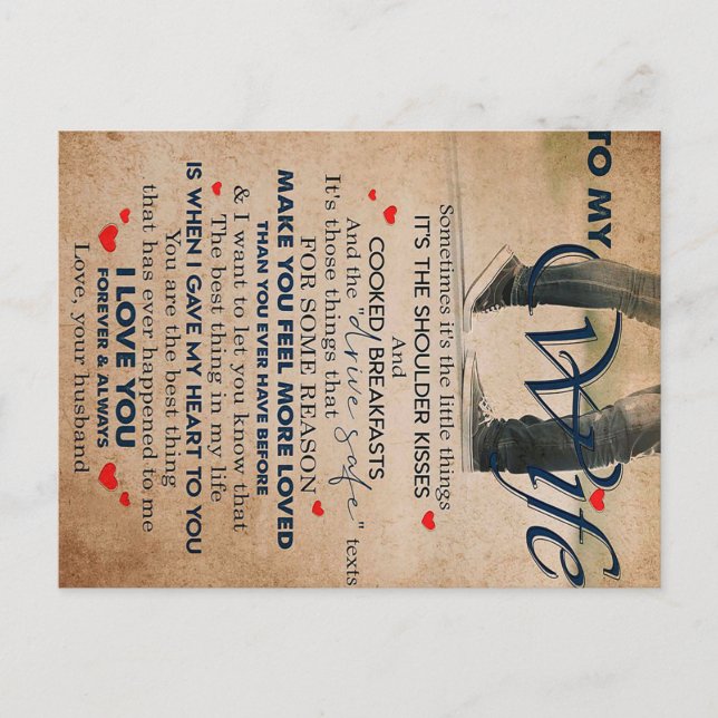 Carte Postale Citation d'amour pour femme, Anniversaire de femme (Devant)