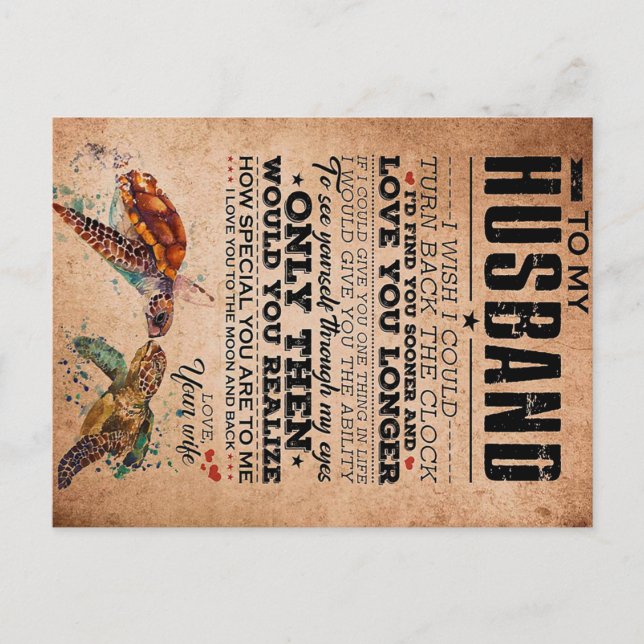 Carte Postale Citation D'Amour Pour L'Idée Cadeau Du Mari, Anniv (Devant)