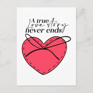 Carte Postale Citation d'amour romantique Cœur – Une véritable h