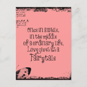 Carte Postale Citation d'amour vintage Fairytale