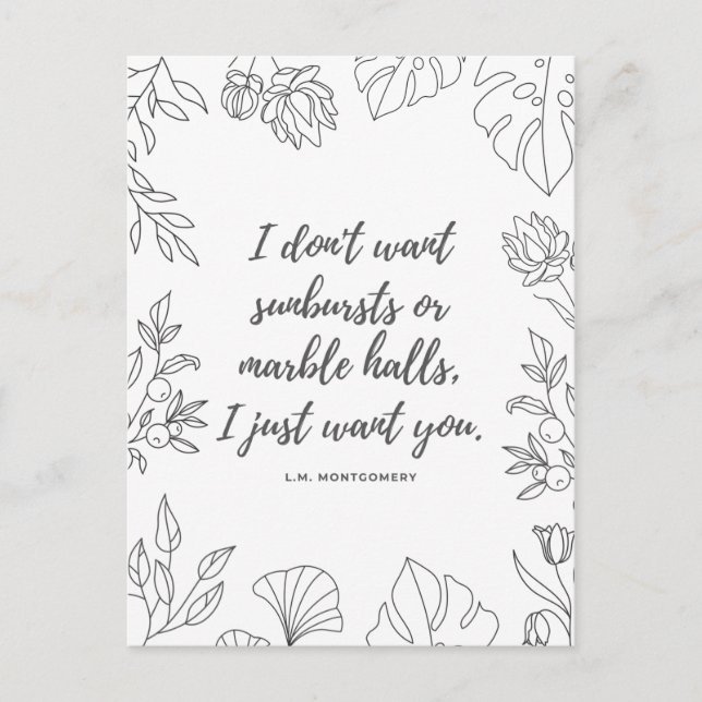 Carte Postale Citation d'Anne of Green Gables (Devant)