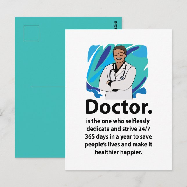 Carte Postale Citation d'appréciation de docteur (Devant / Derrière)
