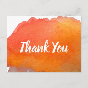 Carte Postale Citation d'art aquarelle orange Merci