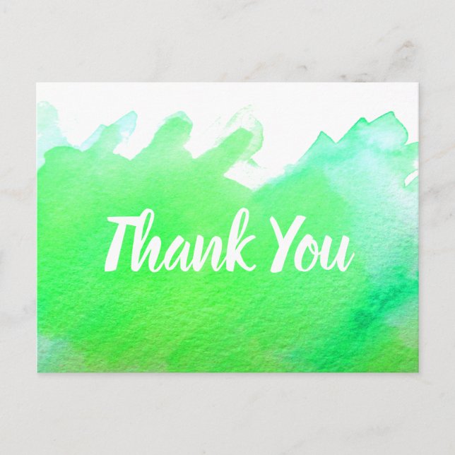 Carte Postale Citation d'art aquarelle vert citron Merci (Devant)