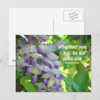 Carte Postale Citation d'attitude de fleur de glycine