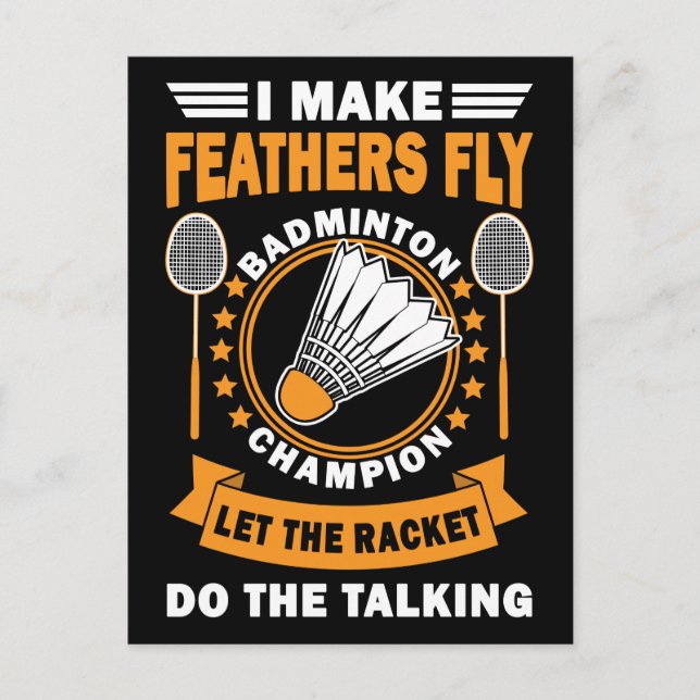 Carte Postale Citation de Badminton Conception Vintage (Devant)