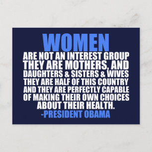 Carte Postale Citation de Barack Obama pour les droits des femme