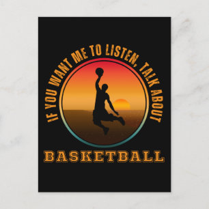 Carte Postale Citation de basketball drôle silhouette vintage de