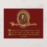 Citation de Ben Franklin : Deux loups et un agneau
